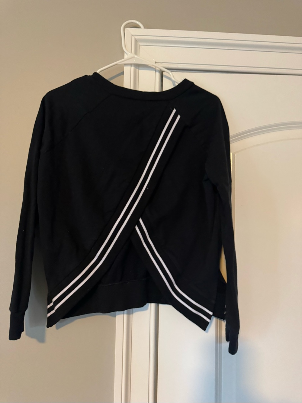 Rachel Rachel Roy Black Crossover Open Back Sweatshirt Size S